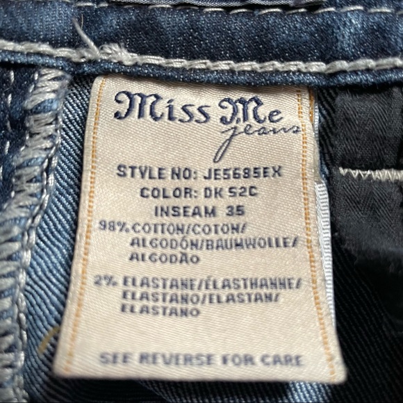 MISS ME Rhinestone & Stud Boot Cut Jeans Sz 25 - Picture 9 of 9